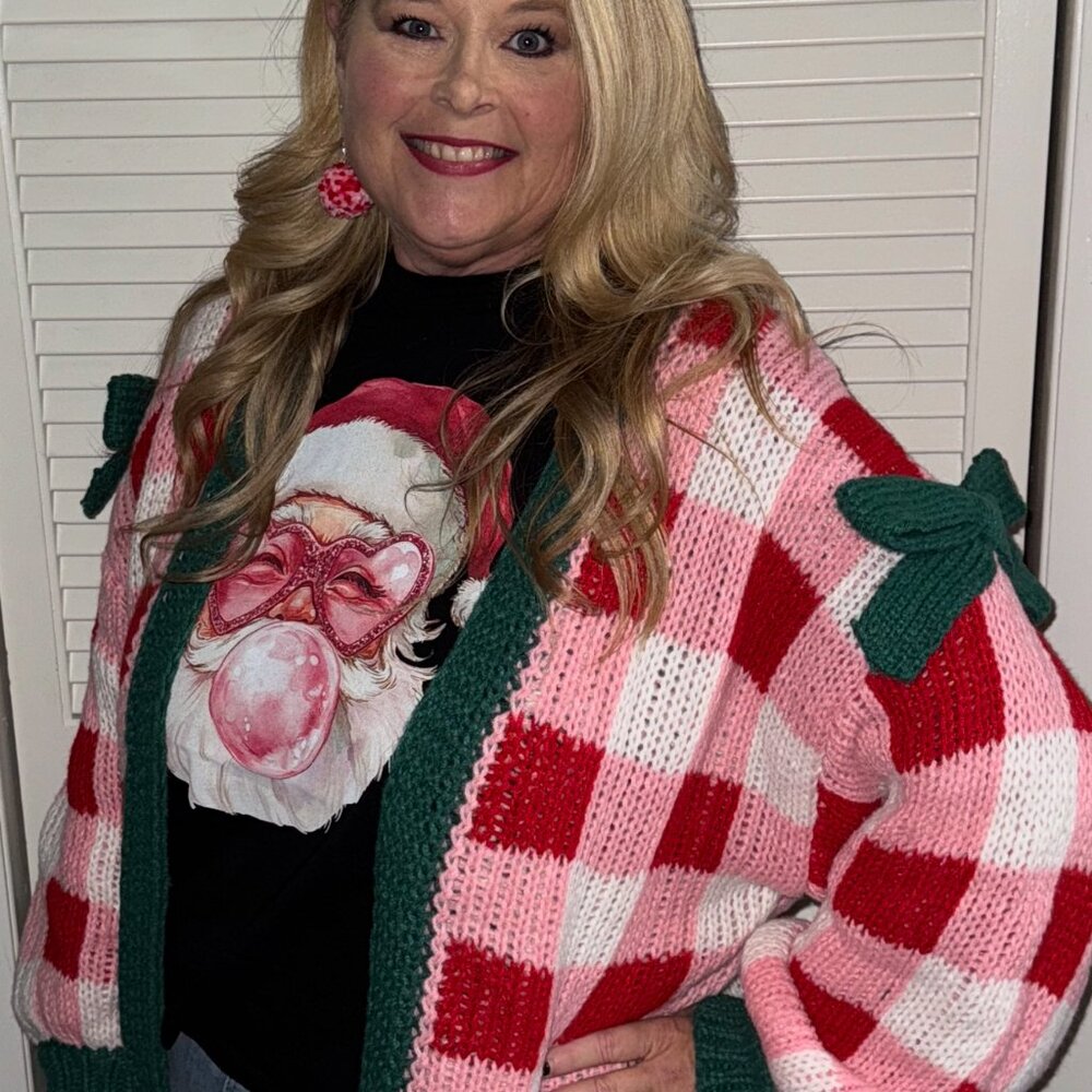 NEW Bibi Holiday Cardi with bows Small